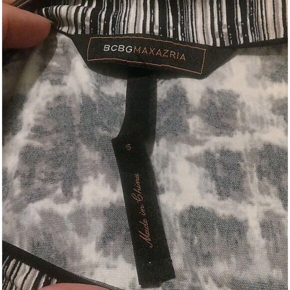 BCBG MAXAZRIA Black Comb Elastic Waist Mini Dress Size Small - Picture 5 of 7